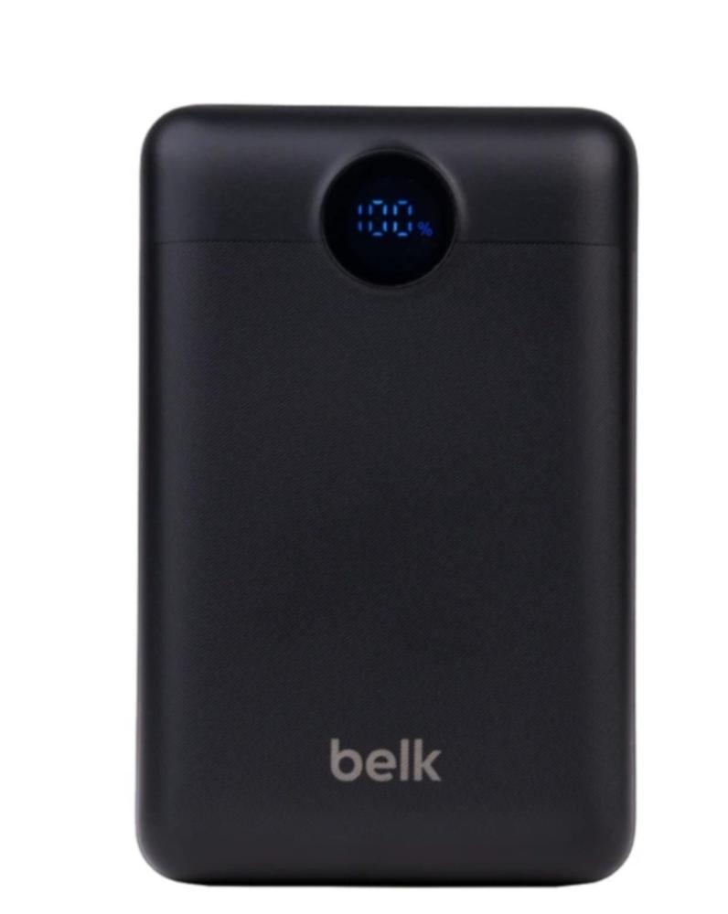 بكج 4 قطع belk بيلك /  1 شاحن جداري ٢٣ واط بمنفذين /1 باور بانك ١٠ الاف/ 1 كيبل تايب سي _  ايفون مترين / 1سماعة ايفون سلكيه