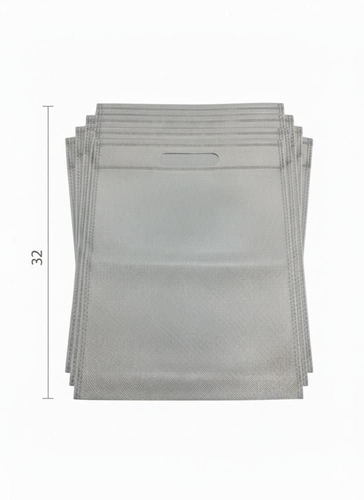 طقم أكياس تسوق بوليستر (12 قطعة) لون رمادي - مقاس 25×32 سم 68615G