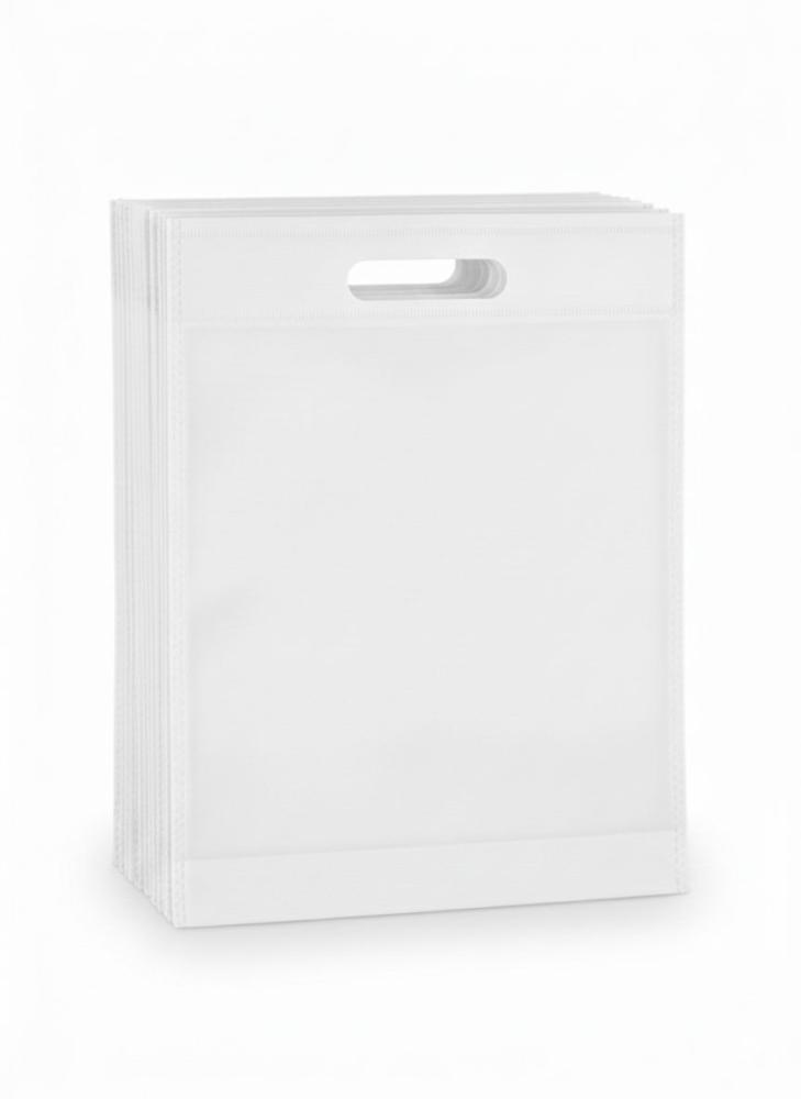 طقم أكياس تسوق بوليستر (12 قطعة) لون ابيض - مقاس 42×32 سم 67539W
