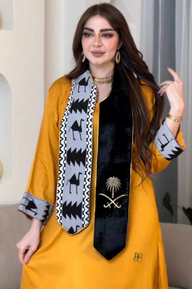 وشاح أسود سيفين وخله