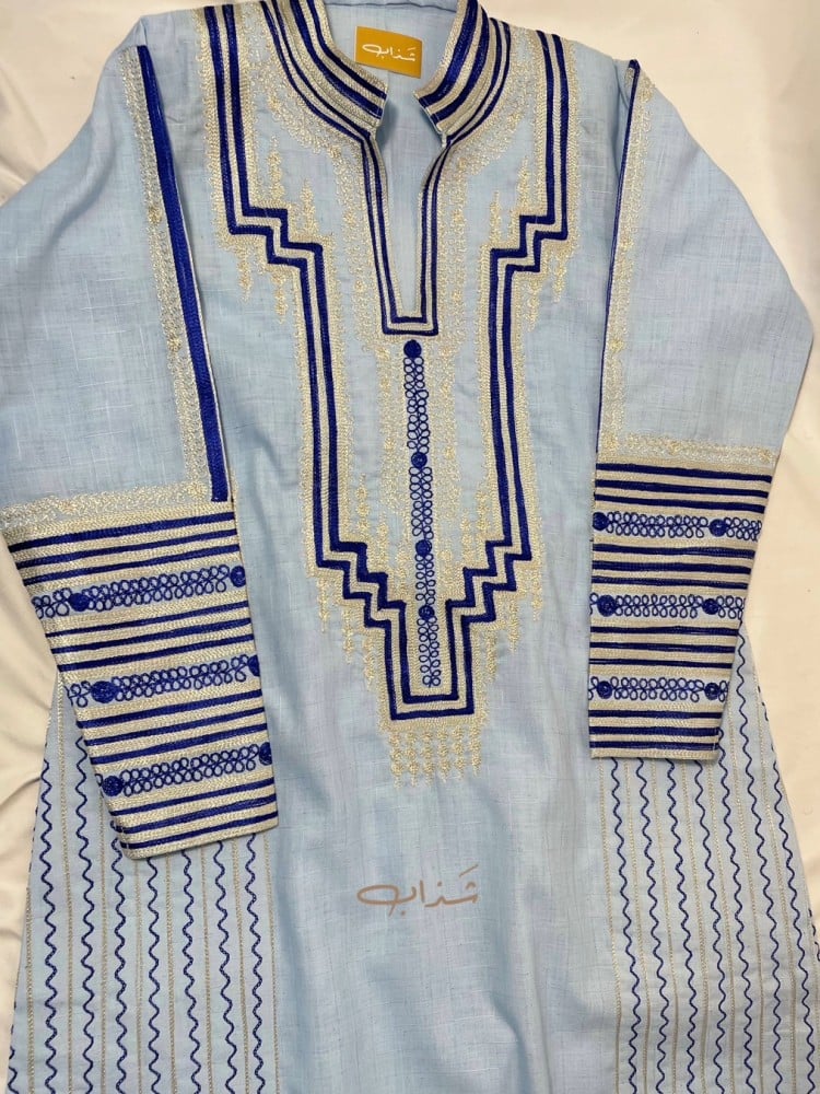 جلابيه لون سماوي وكحلي رقم 4