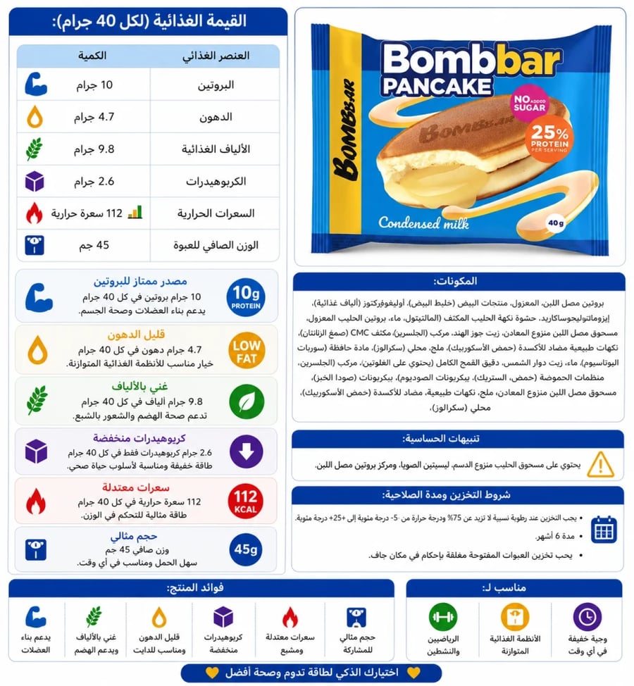 Bombbar Protein Pancake with Condensed Milk 40 g