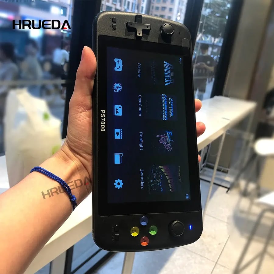PS7000 7 بوصة HD ريترو المحمولة وحدة تحكم ألعاب فيديو محمولة 6000 + ألعاب مشغل ألعاب محمول وحدة التحكم ل PS1