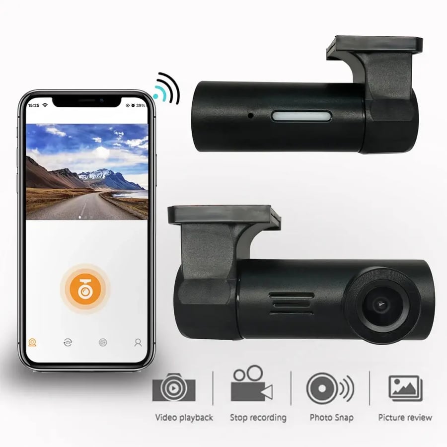كاميرا قيادة ذكية Mini HD 1080P USB مع WiFi ورؤية ليلية وتحكم عبر التطبيق