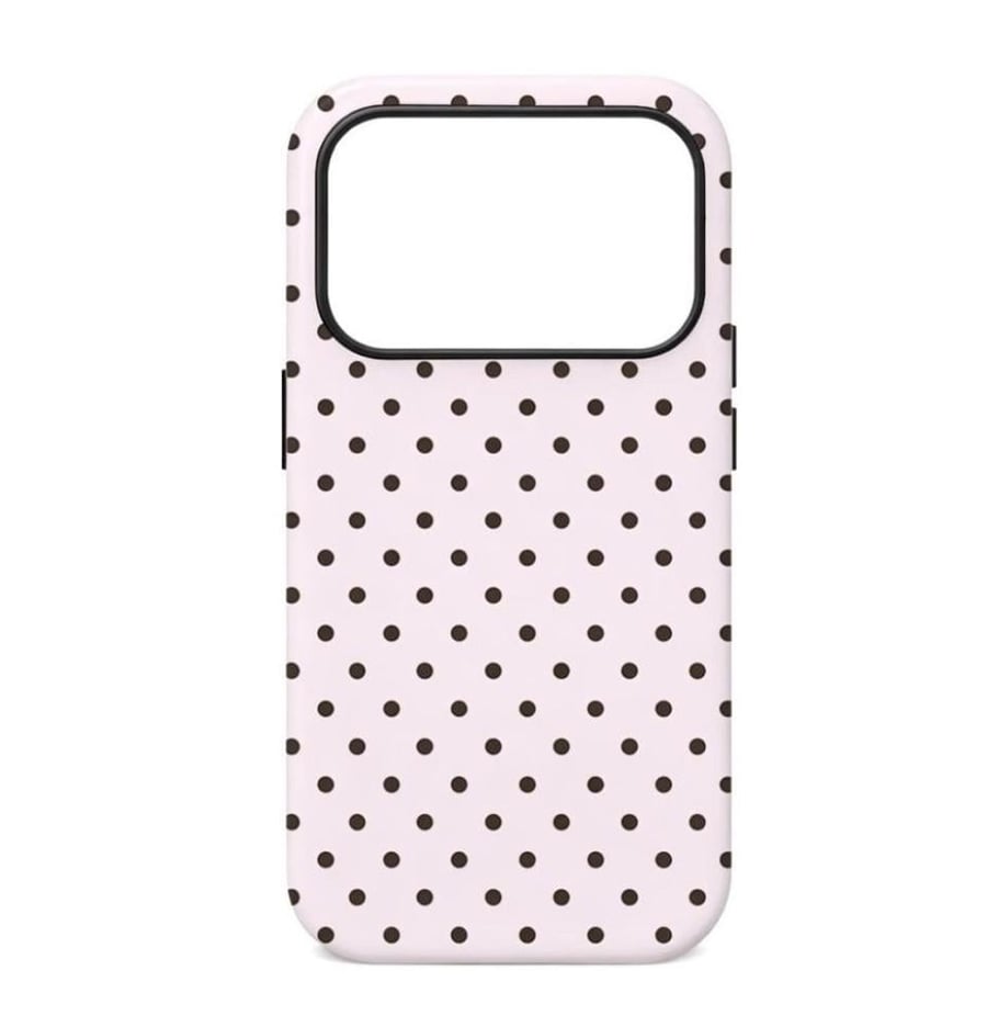 Pink black polka