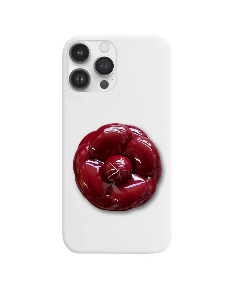 Red flower with white case
