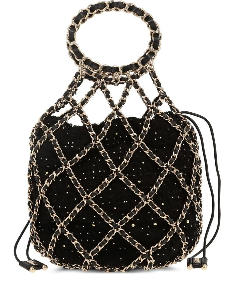 chanel 2020s tweed chain handbag