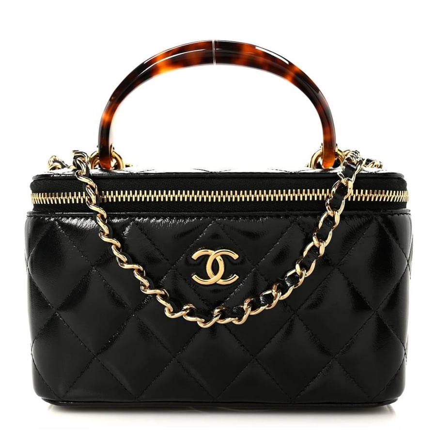 Chanel Small Tortoiseshell Top Handle Vanity Case