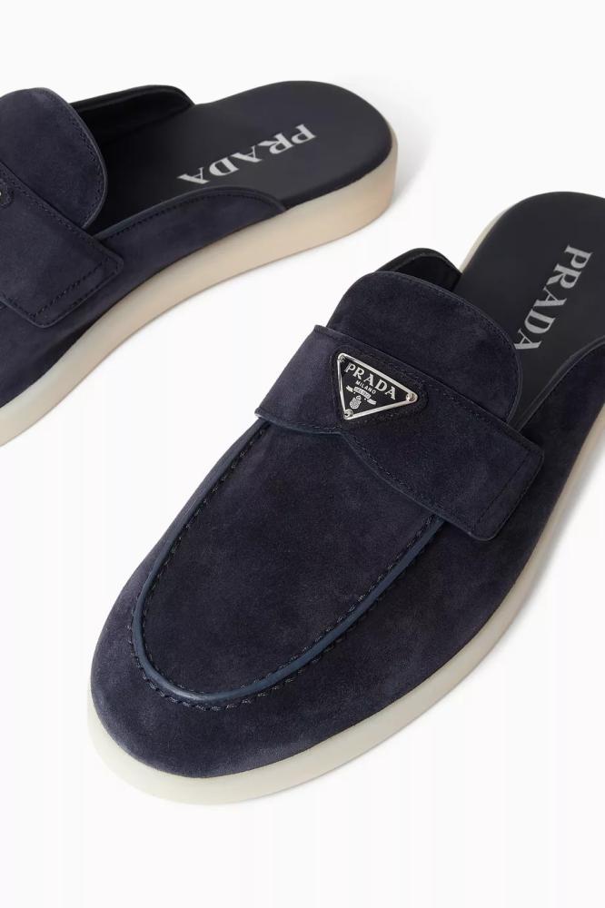 prada suede loafer flat