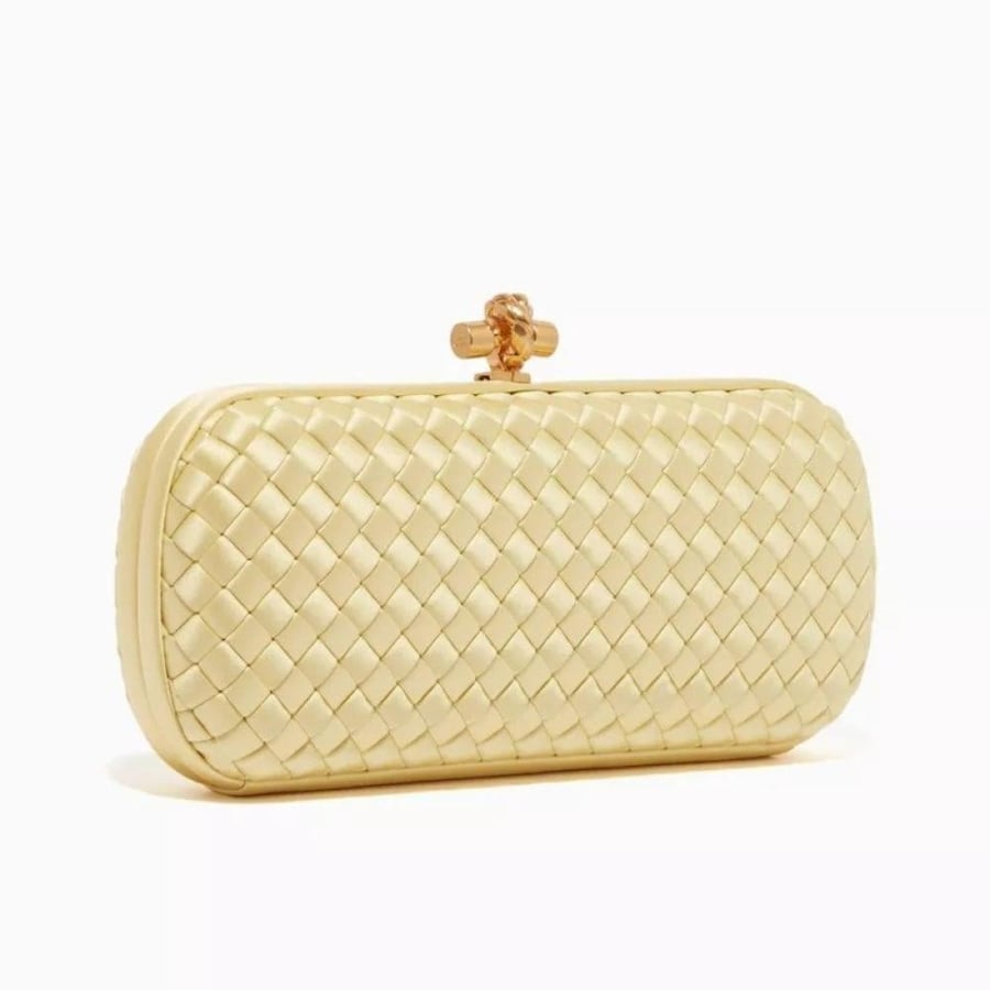 bottega Satin Knot Clutch