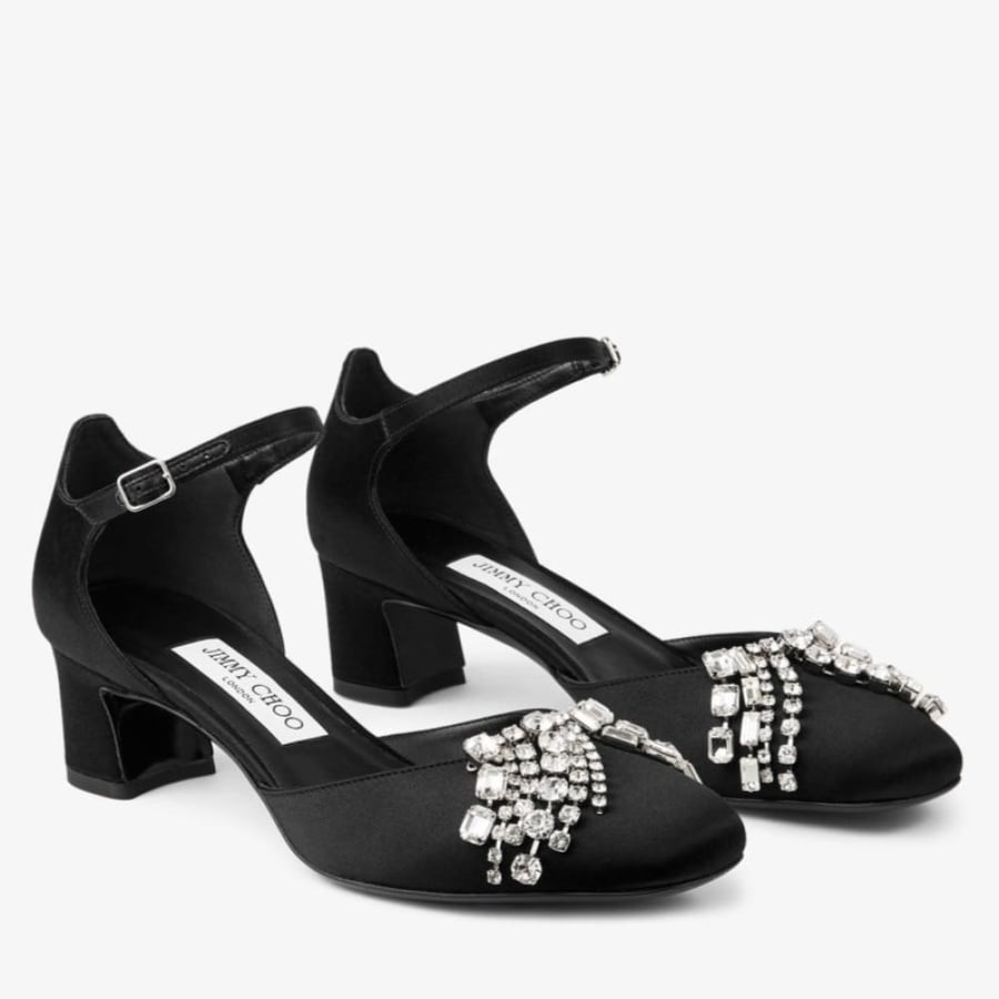 Jimmy choo Black Satin Pumps