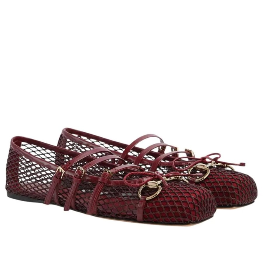 gucci horsebit mesh ballet flat