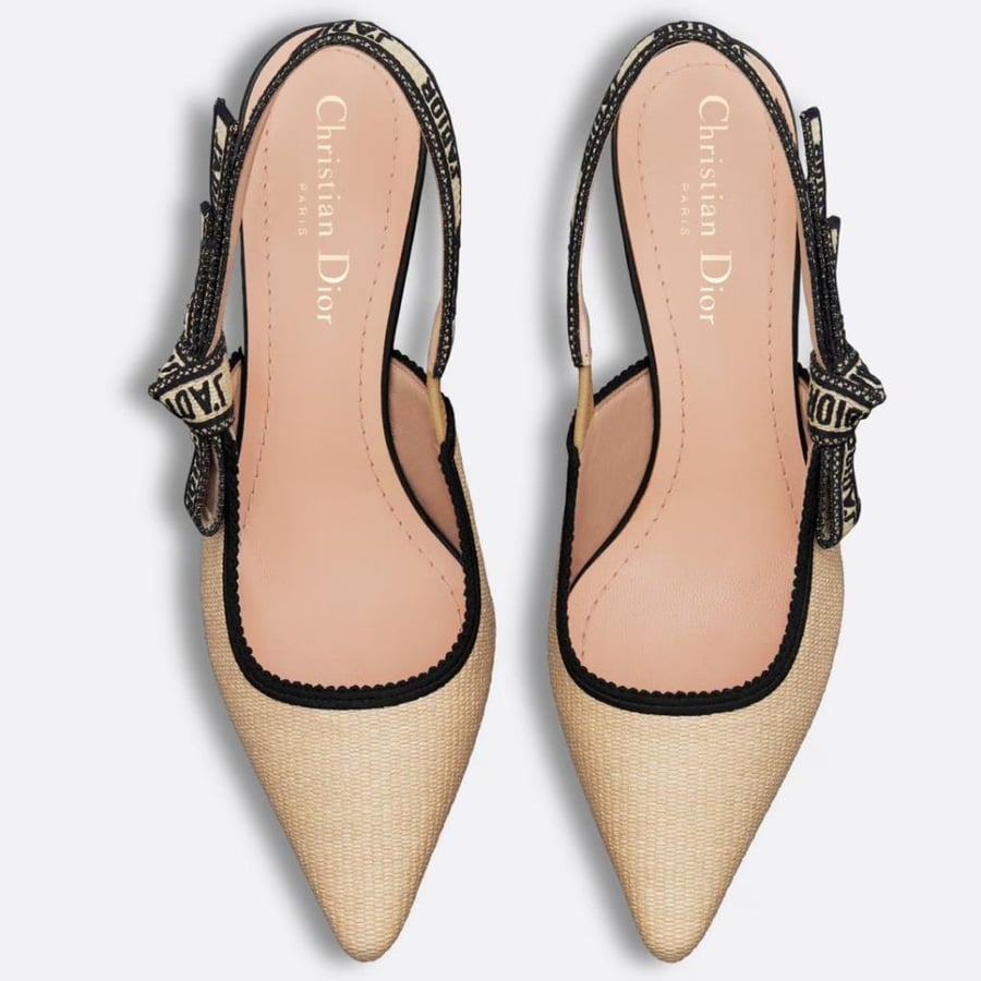 Dior J'Adior Slingback raffia Pumps
