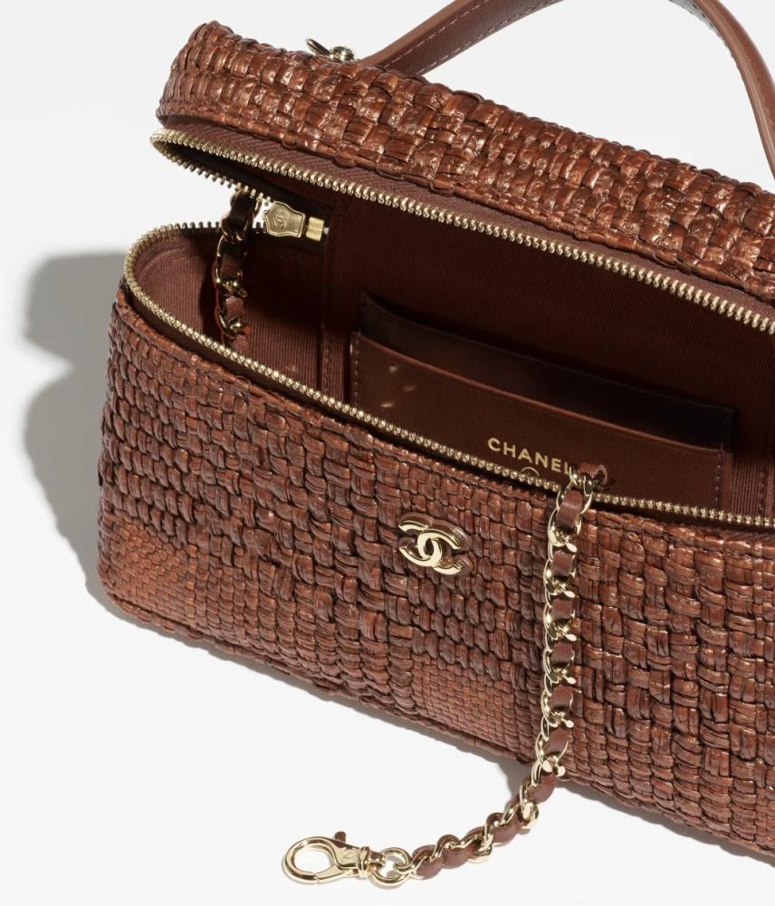 chanel Classic Vanity Braided Raffia
