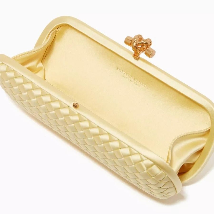 bottega Satin Knot Clutch
