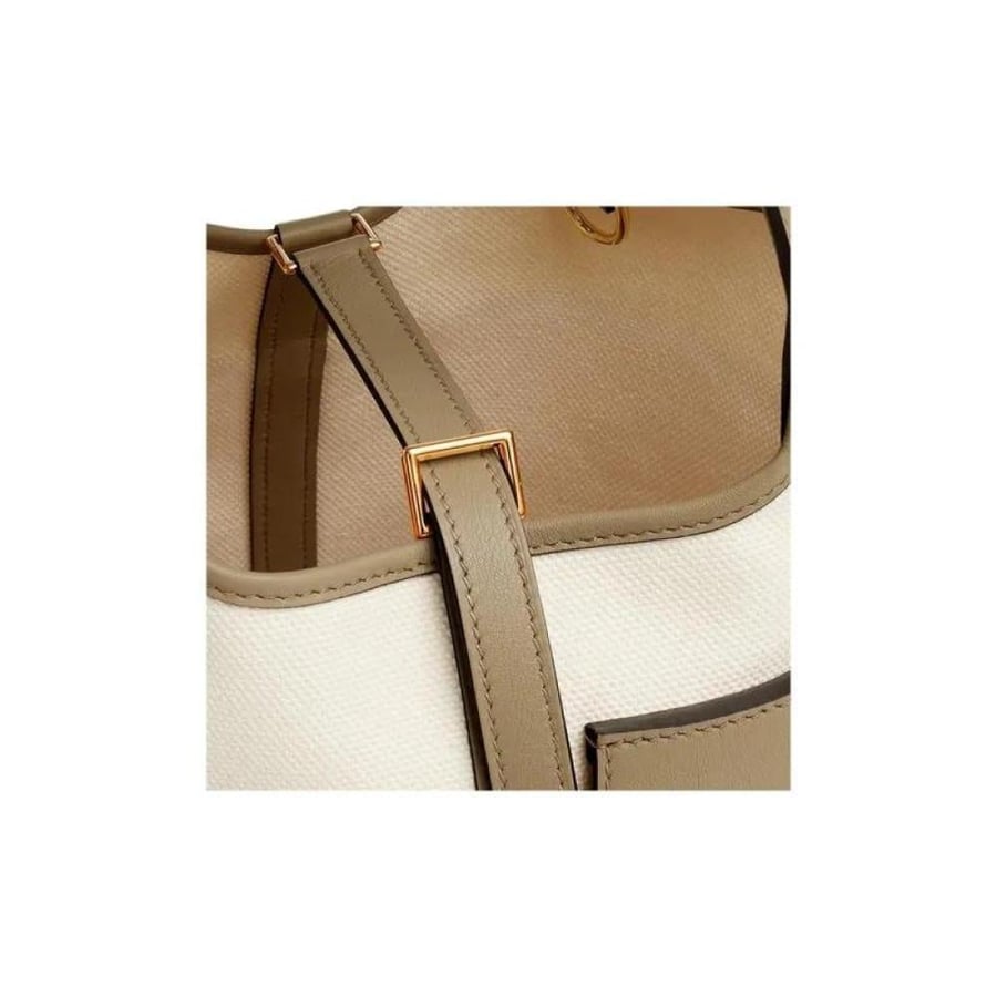 hermes Canvas and Leather Cargo Lock Picotin