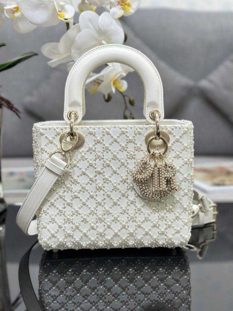 dior lady dior pearl bag micro