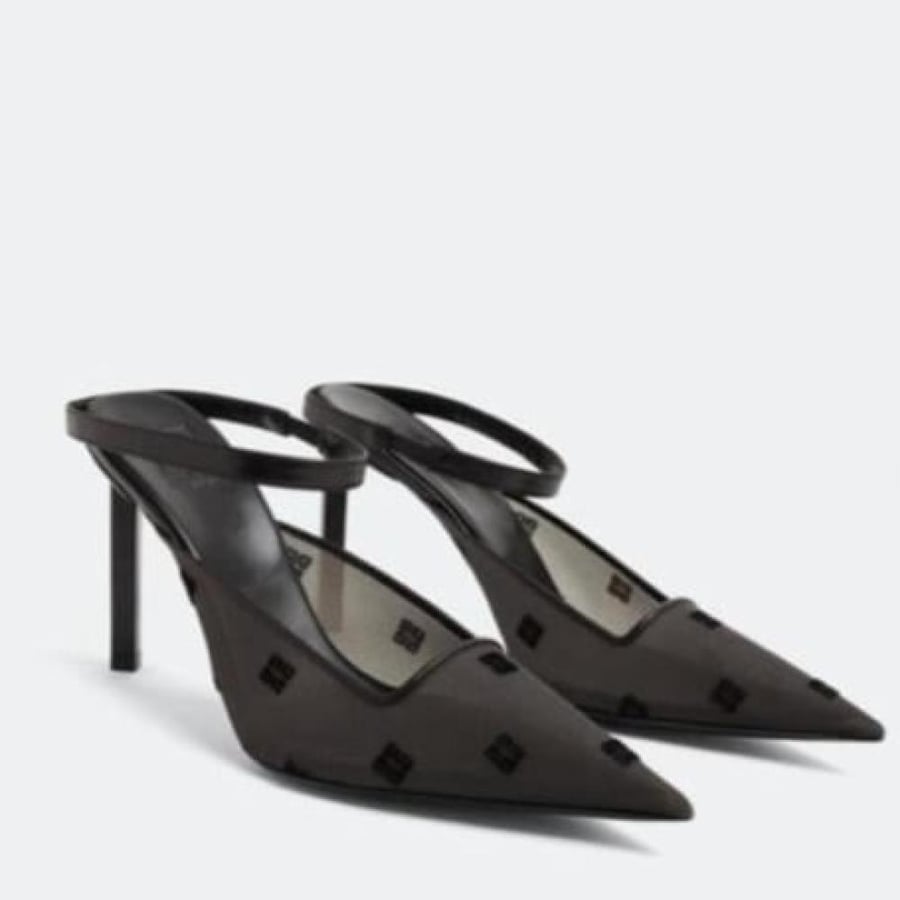 GivSh1 - GIVENCHY Mesh Logo Slingback Pumps