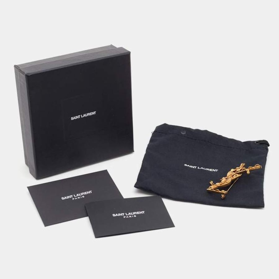SAINT LAURENT Monogram  Opyum Brooch