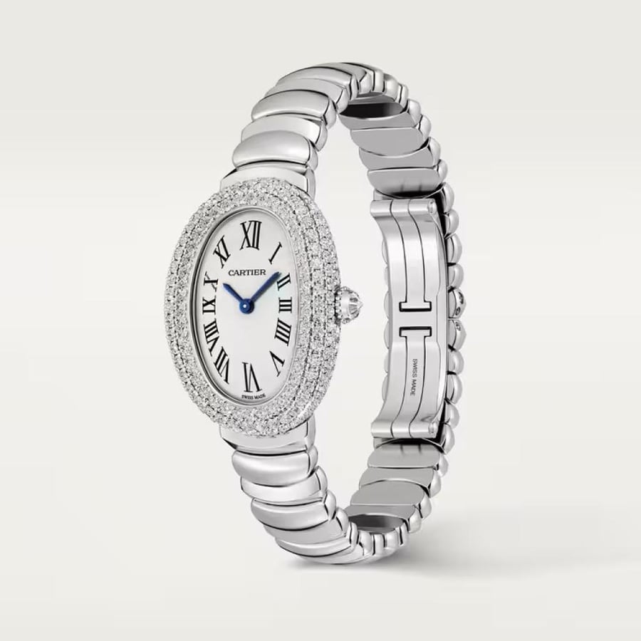 cartier Baignoire steel watch