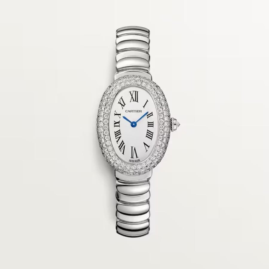 cartier Baignoire steel watch