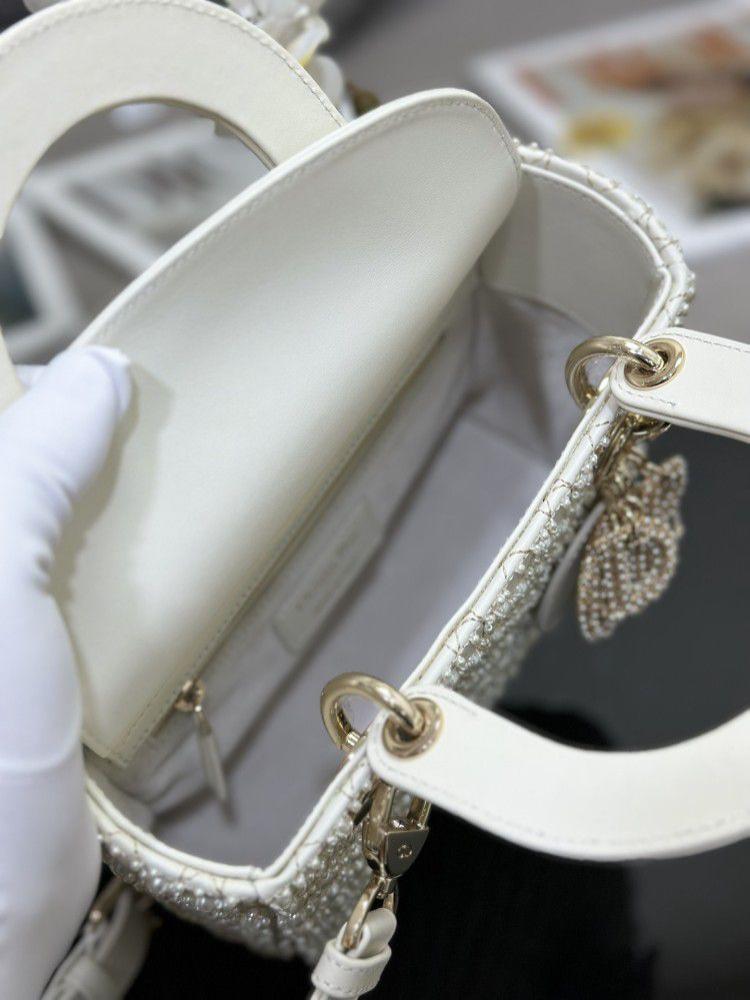 dior lady dior pearl bag micro