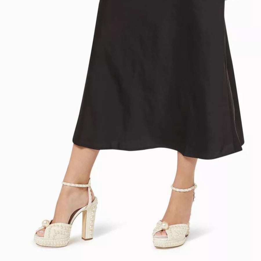 Jimmy Choo  Sacaria Sandals with Pearls in Satin