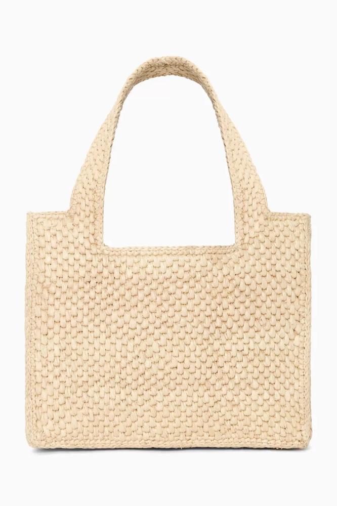 loewe Font Tote Bag in Raffia