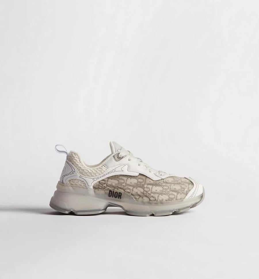 Vibe White Technical Fabric, Mesh and Rubber Low Top Sneakers