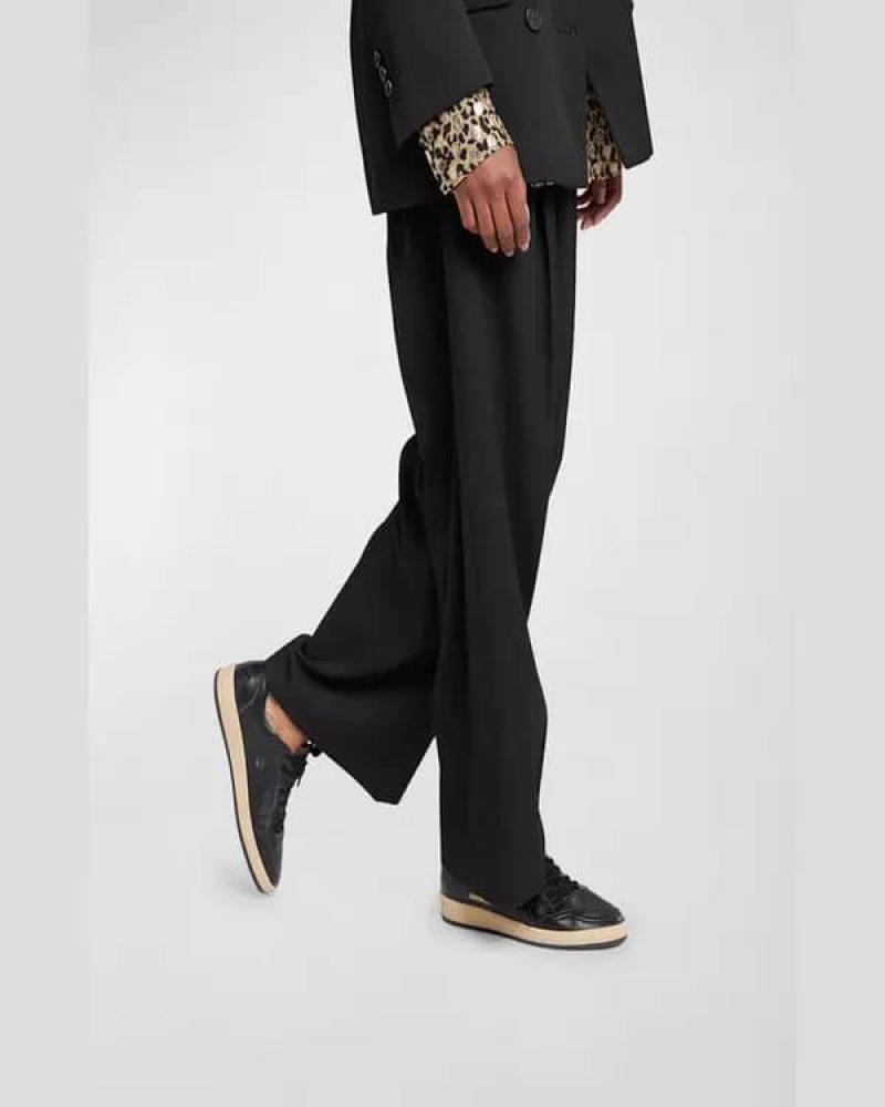 GOLDEN GOOSE  Ball Star Glitter Leather Sneakers - Black