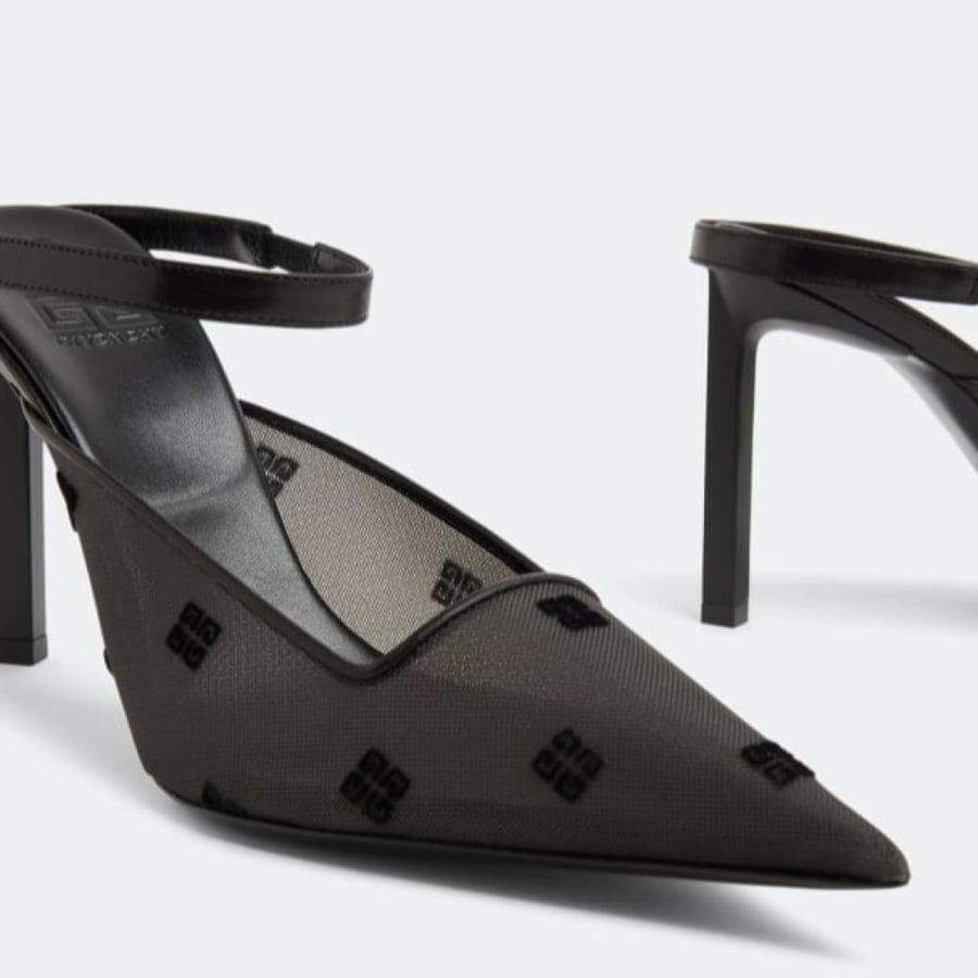 GivSh1 - GIVENCHY Mesh Logo Slingback Pumps