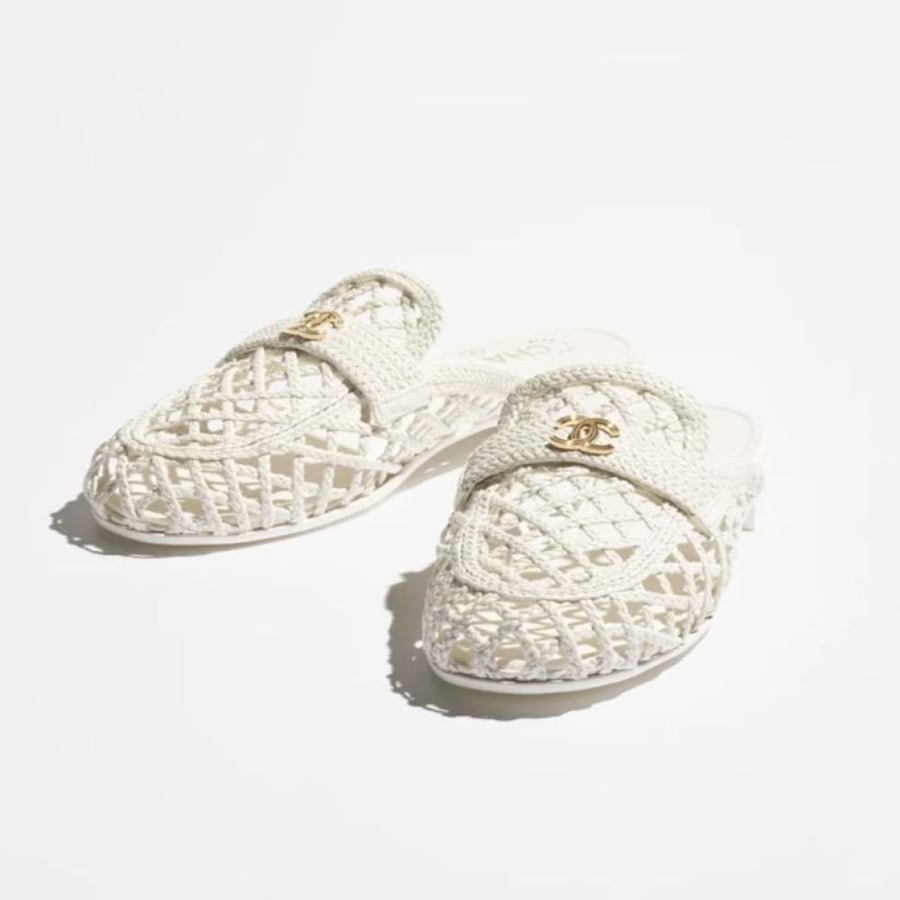 chanel braided mules