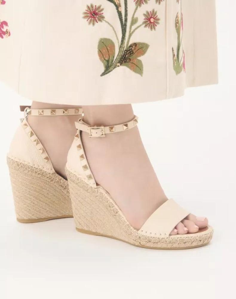 valentino rockstud espadrille wedge sandals
