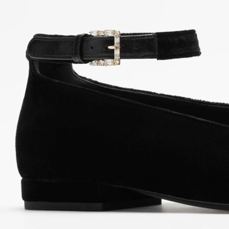 Chanel MARY JANES   Velvet, Strass & Metal  Black