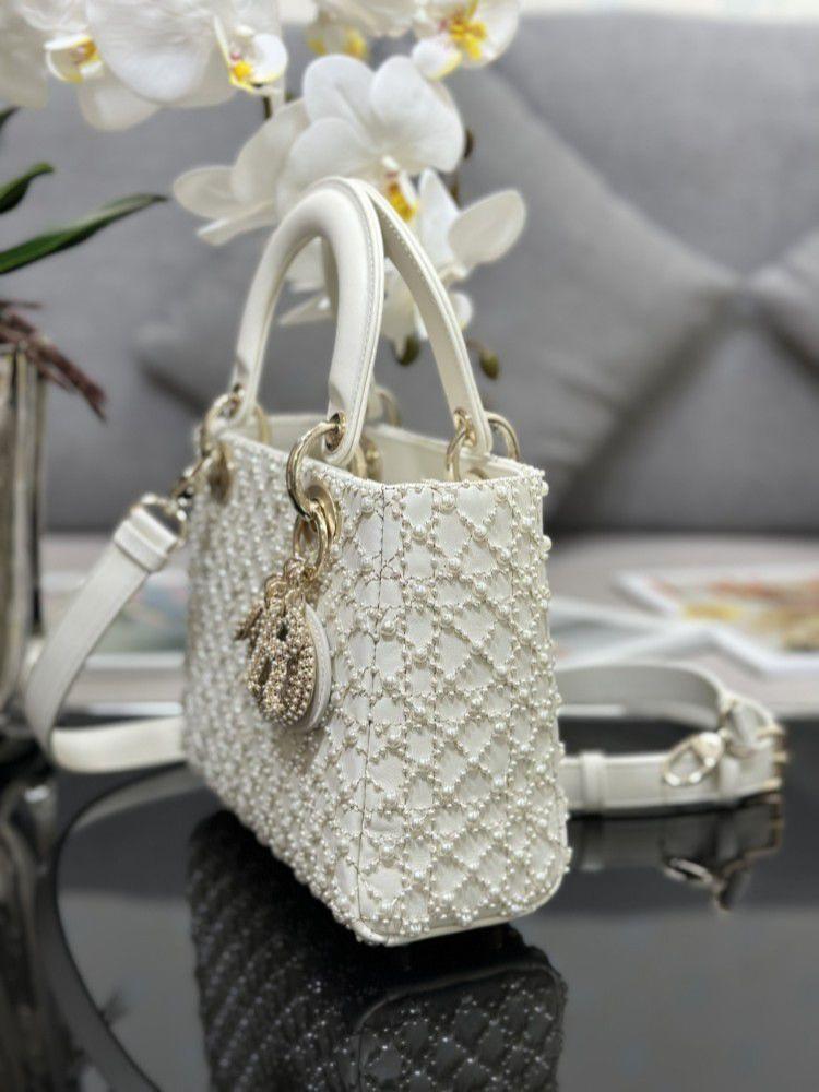 dior lady dior pearl bag micro