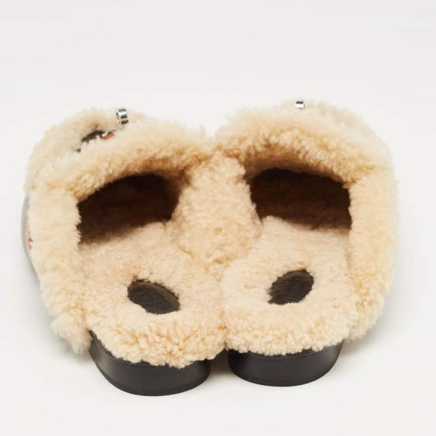 Hermès Oz mule leather and shearling