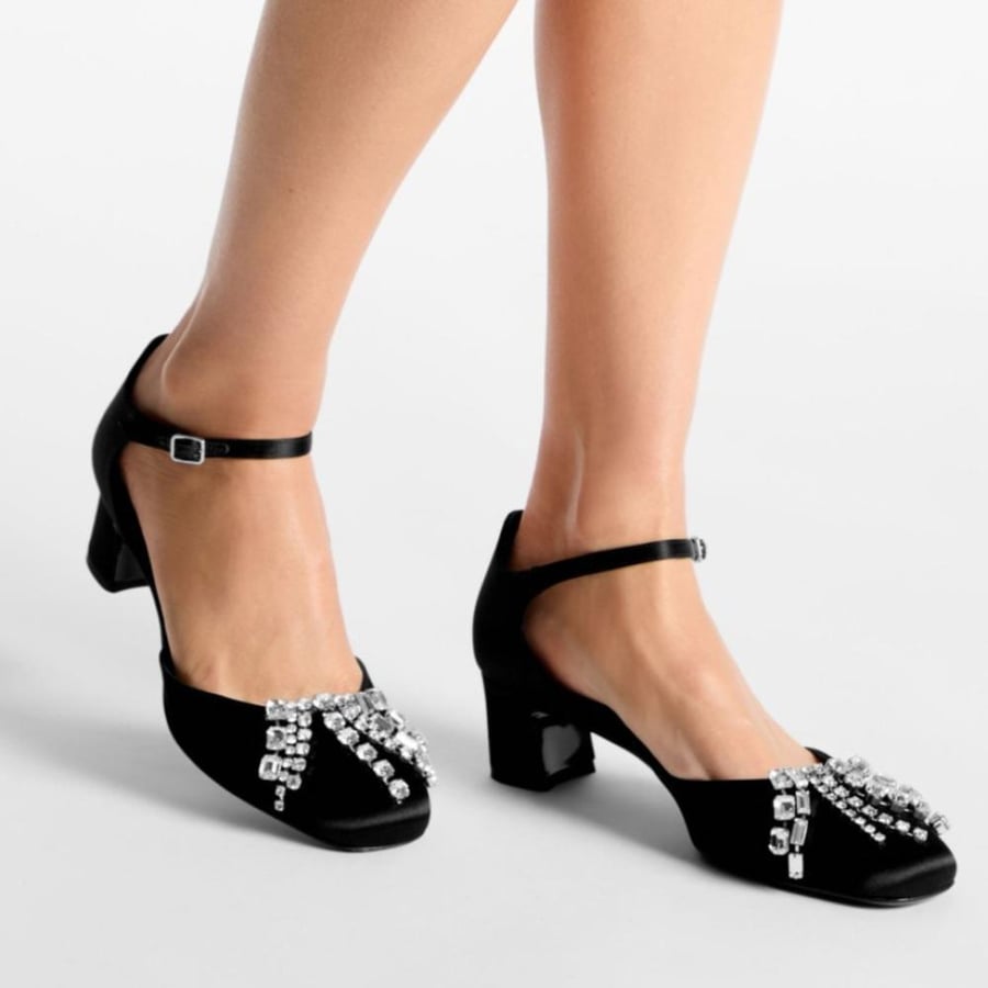 Jimmy choo Black Satin Pumps