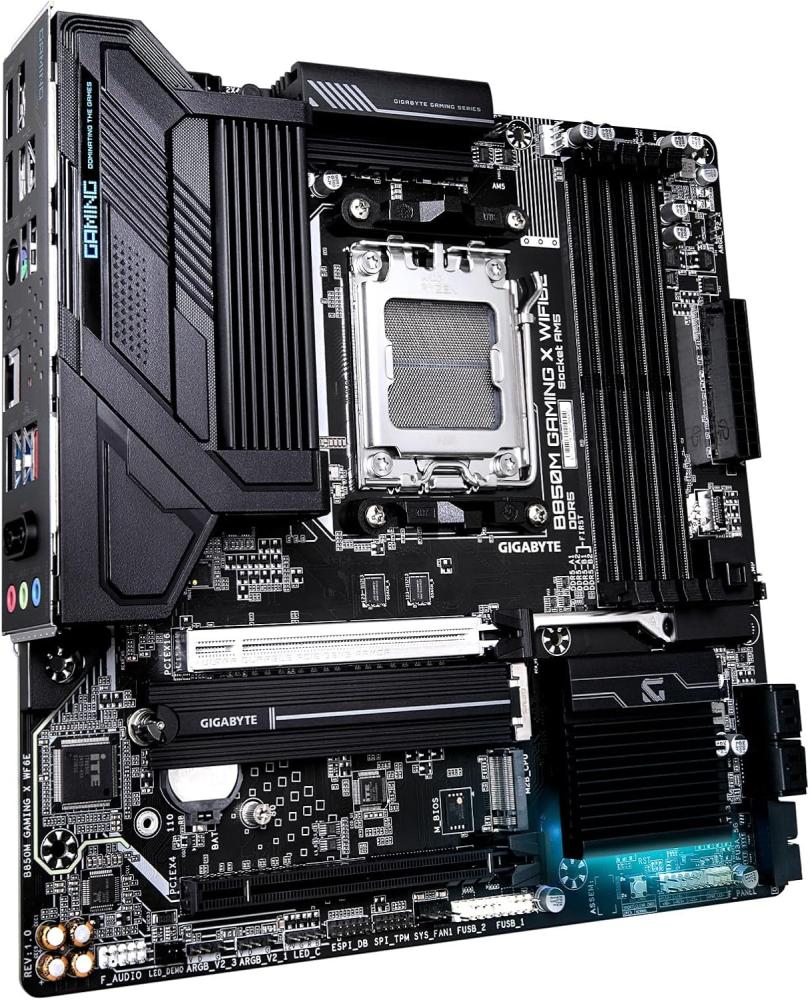 GIGABYTE B850M Gaming X WIFI6E AMD AM5 LGA 1718 Motherboard, mATX, DDR5, 2X M.2, PCIe 5.0, USB-C, WIFI6E, 2.5GbE LAN, EZ-Latch