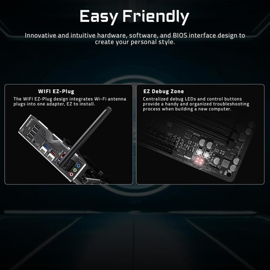 GIGABYTE X870 Eagle WIFI7 AM5 LGA 1718, ATX, DDR5, 4X M.2, PCIe 5.0, USB4, Wi-Fi 7, 2.5GbE LAN, EZ-Latch, Q-Flash