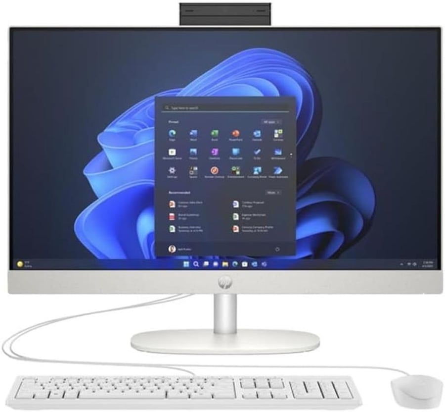 HP ProOne 240 G10 All-in-one Intel Core i7-1355U Processor, 16GB Ram, 512GB SSD M.2, Intel Iris Xe Graphics, 23.8-inch Full HD Display 1920x1080, Wired keyboard & Mouse, Free Dos - White