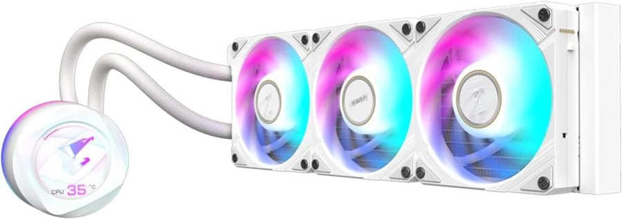 Gigabyte AORUS WATERFORCE II 360 ICE Liquid CPU Cooler, 360mm Radiator with 3x120mm Low Noise ARGB Fans, Compatible with Intel LGA1700 and AMD AM5 (GP-AORUS WATERFORCE II 360 ICE)
