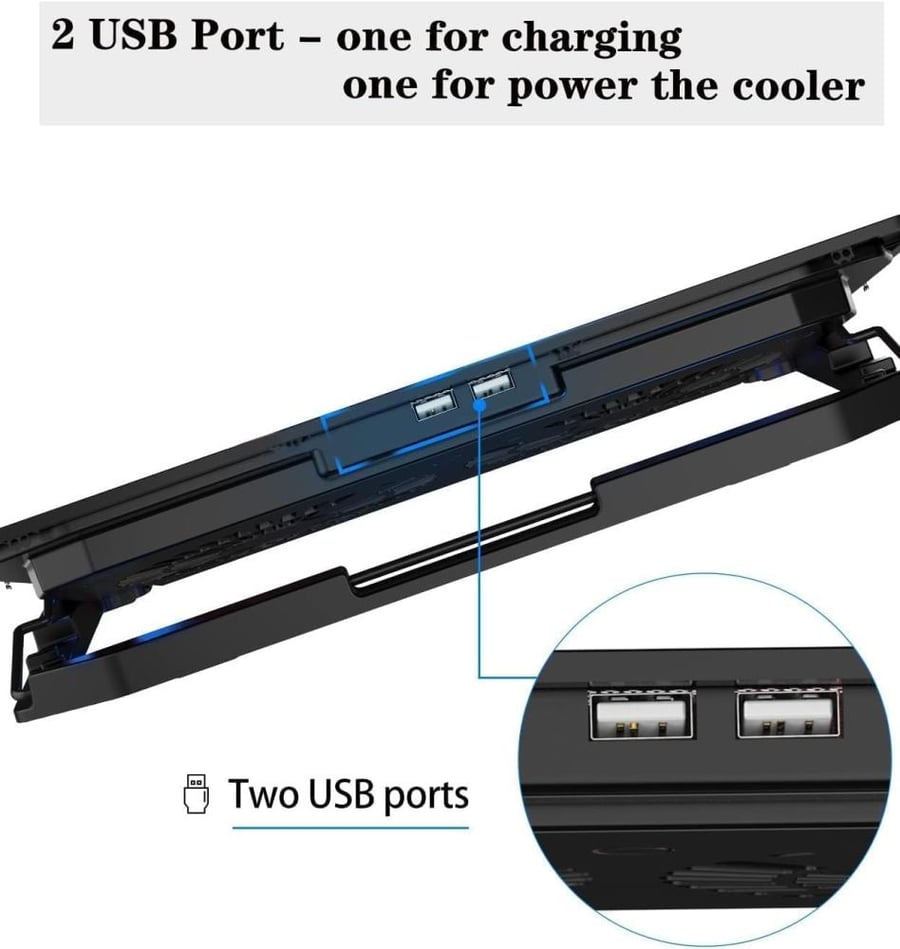 HAING Notebook Stand & Cooling Pad N182 Two fAN ستاند تبريد لابتوب