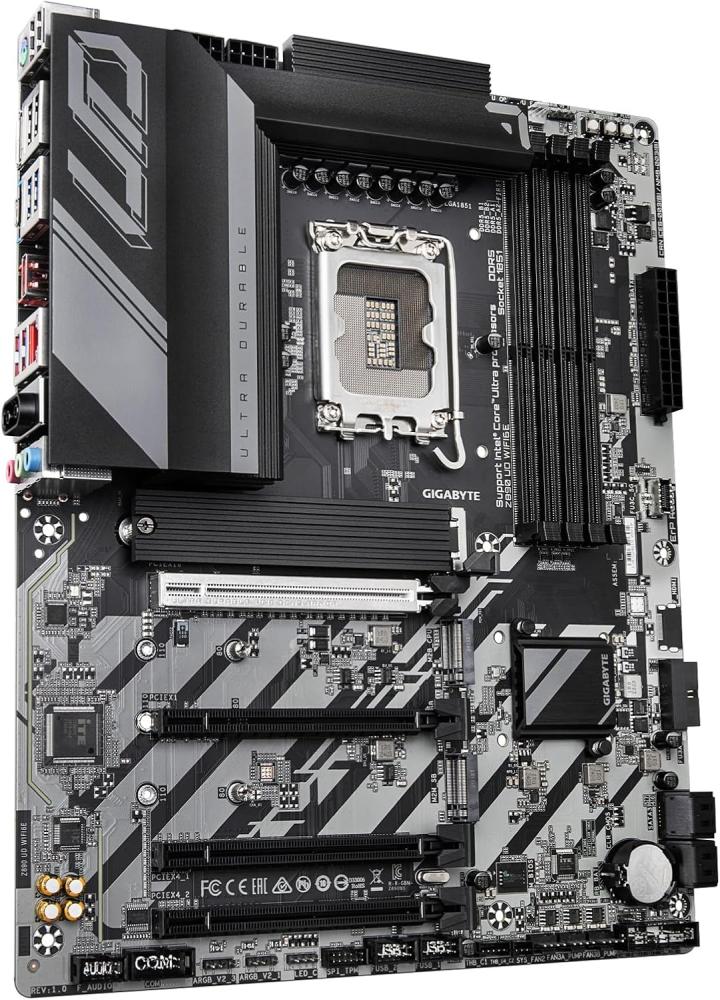 GIGABYTE Z890 UD WIFI6E Intel Core Ultra (Series 2) LGA 1851 Motherboard, ATX, DDR5, 3X M.2, PCIe 5.0, Front USB Type-C, WIFI6E, 2.5GbE LAN, EZ-Latch