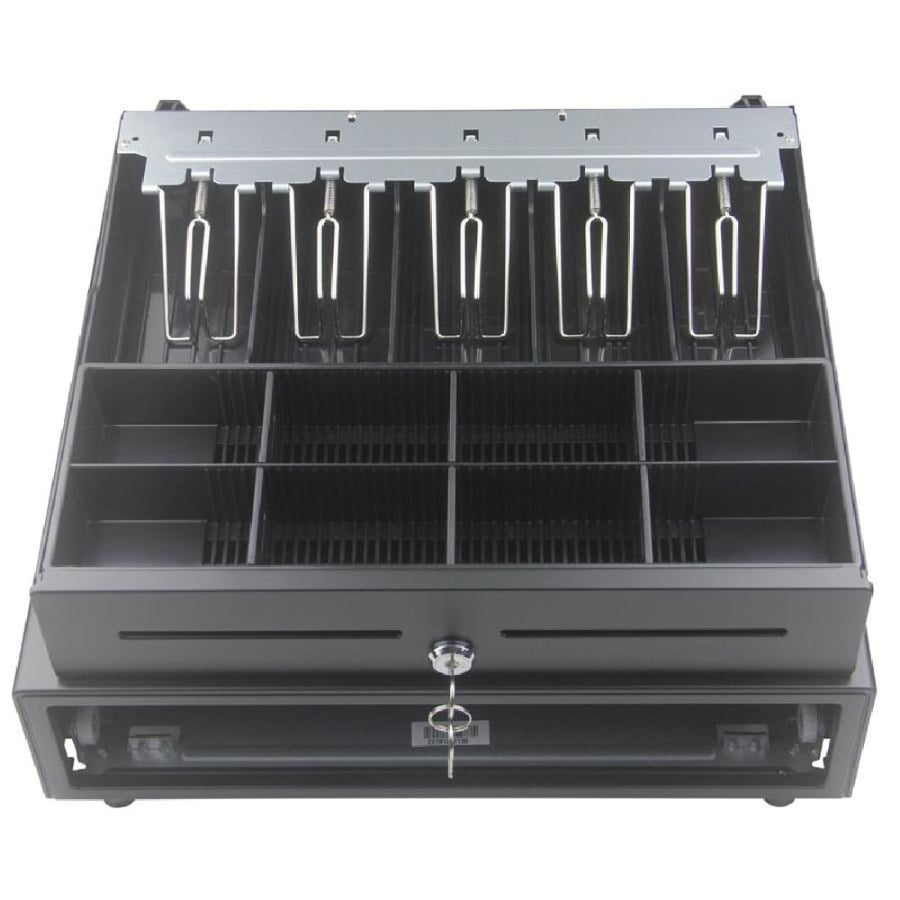 lasermax درج كاشير معدني – Cash Drawer احترافي لنقاط البيع POS مع 5 خانات أوراق و3 خانات عملات