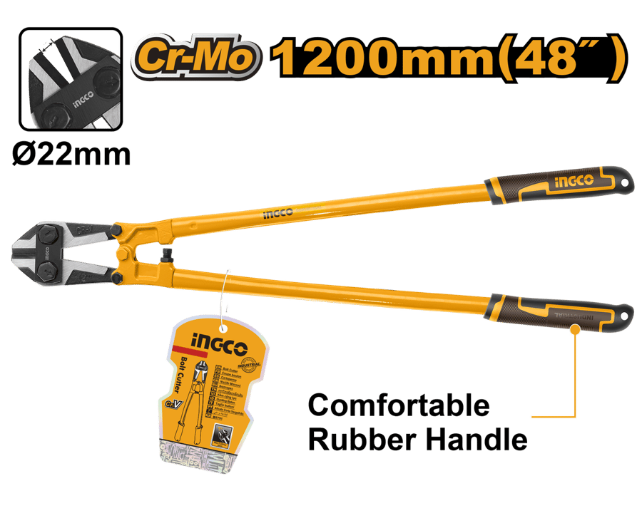 مقص براغي وأسلاك صلبة إنكو INGCO 48 بوصة مقاس 22mm كروم موليبريديوم — HBC0848
