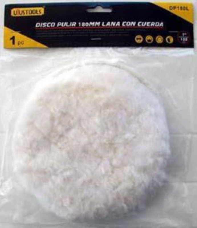غطاء وبونيه صوف طبيعي لتلميع السيارات UYUSTOOLS 7 بوصة 180mm — DP180L