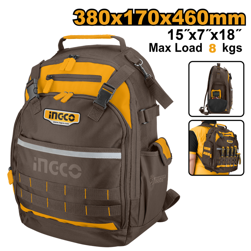 حقيبة ظهر للعدة والعدد اليدوية بوليستر إنكو INGCO 1680D — HBP01028