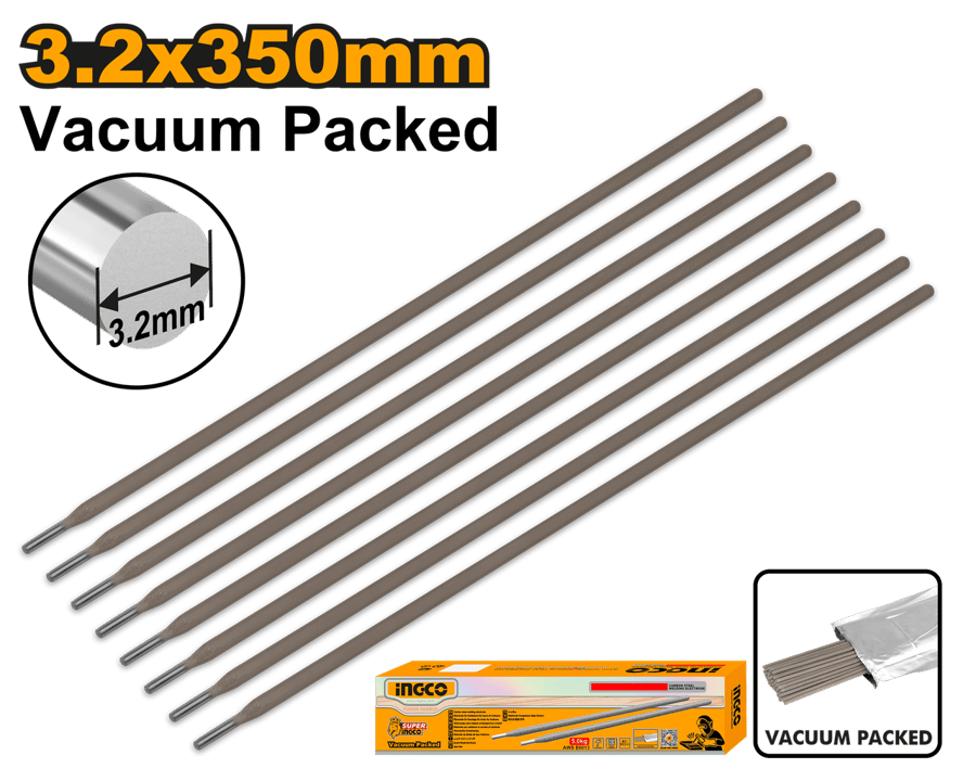 سلك وعود لحام حديد E إنكو INGCO 6013 مقاس 3.2x350mm وزن 5 كجم مفرغ من الهواء — ERCVC2221