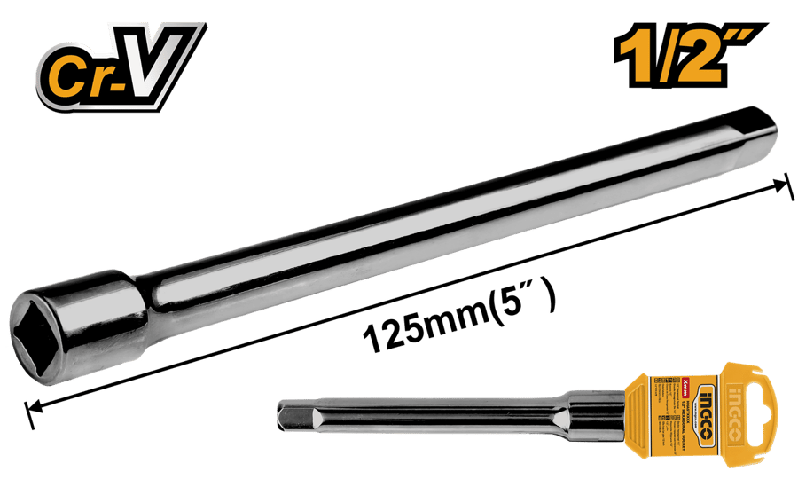 وصلة حبة ممتدة إنكو INGCO 1/2 بوصة طول 125 ملي Extension Bar 5" — HEB12051