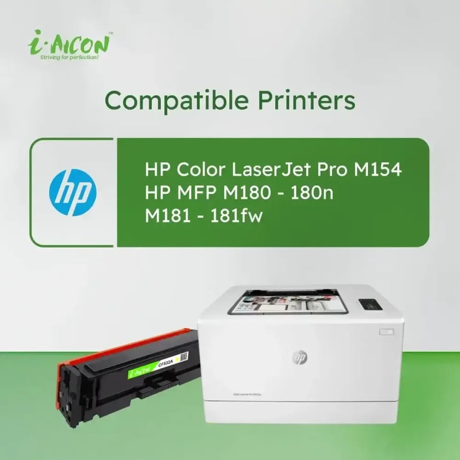 اي-ايكون حبر ليزر اصفر متوافق مع (HP CF532A|205A)